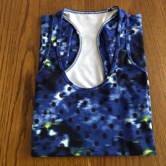 Rare Lululemon Windy Blooms Sapphire Blue Cool Racerback - Picture 4 of 9